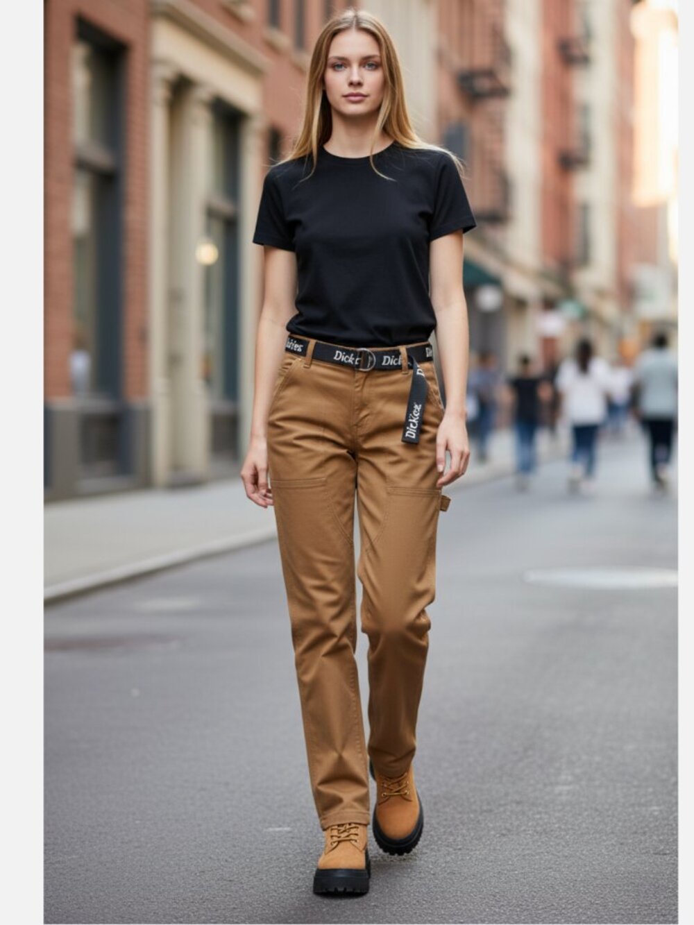 NWT Dickies Brown Duck Cargo Pants Relaxed Fit Utility Pants Belted 30R